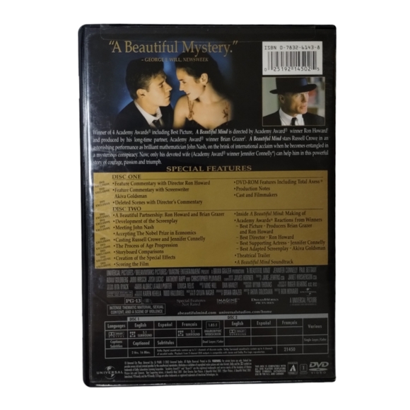 A Beautiful Mind Widescreen Two Disc Awards Edition DVD Set NWT- Sealed - Picture 2 of 6
